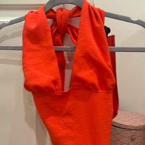 super cute orange/red going out top from zara